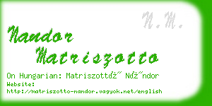 nandor matriszotto business card